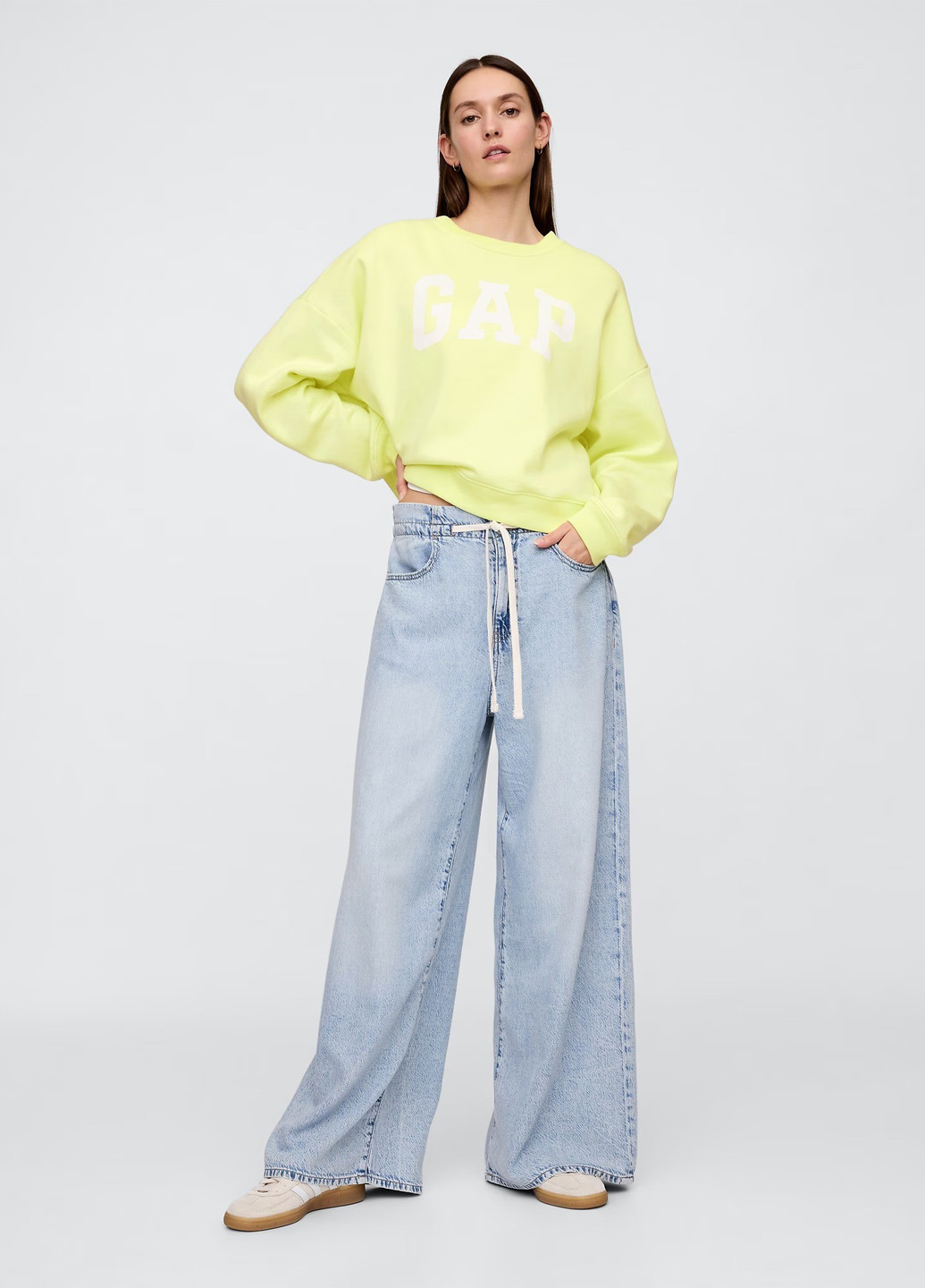 Жовтий світшот Gap логотип без декору (336933298)