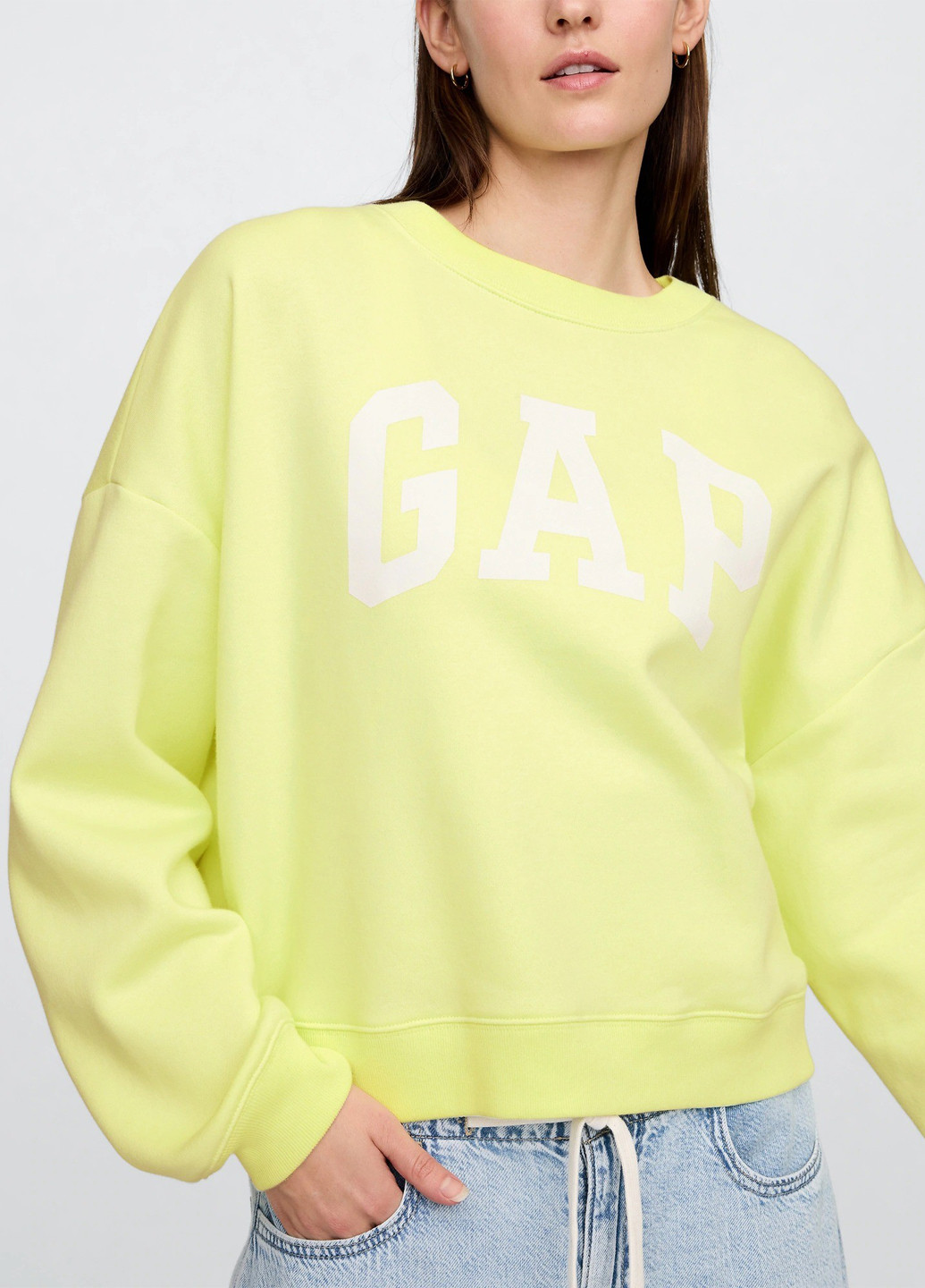 Жовтий світшот Gap логотип без декору (336933298)