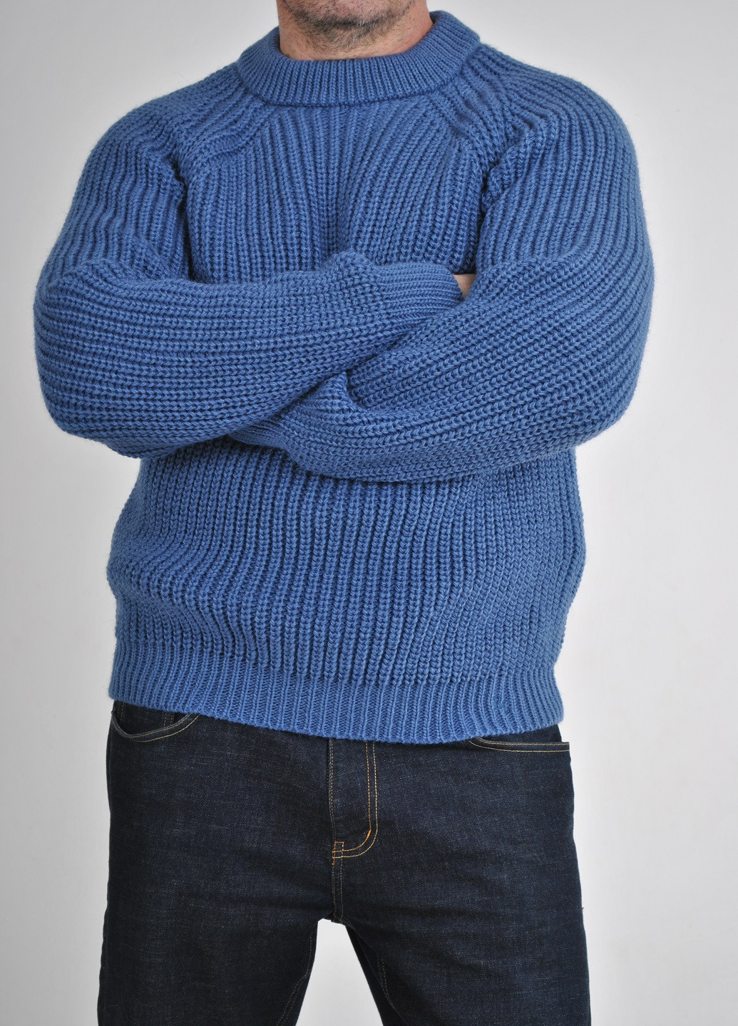 Синий зимний свитер крупной вязки Berta Lucci
