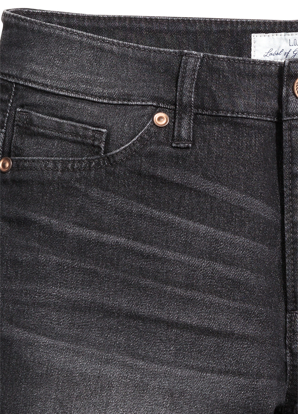 Шорти H&M однотонні темно-сірі джинсові бавовна