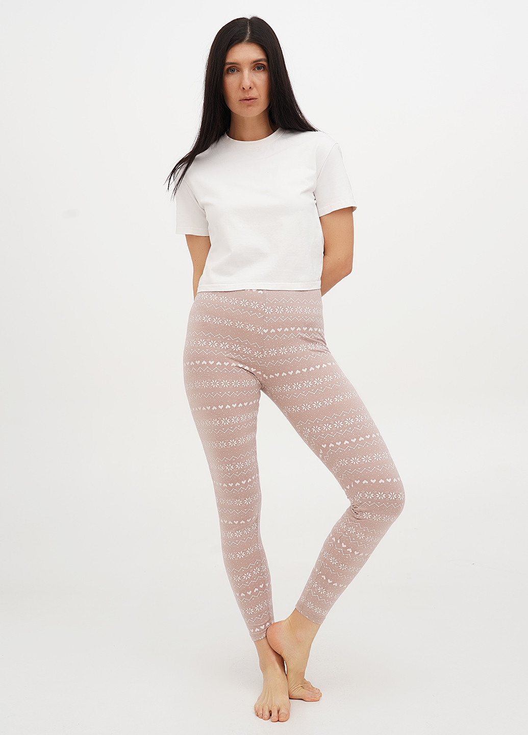 Бежевые демисезонные леггинсы H&M