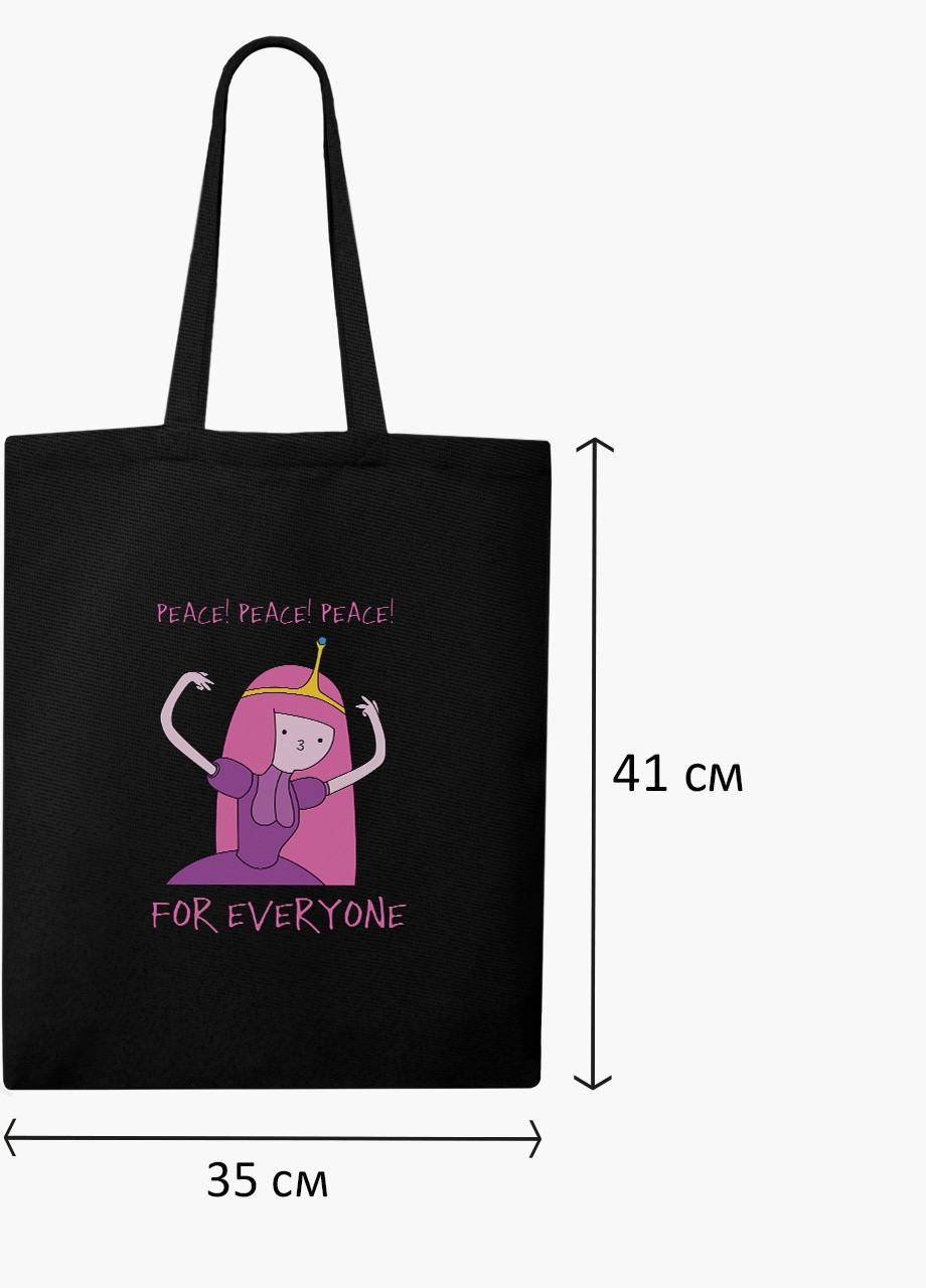 Эко сумка шоппер черная Принцесса бубульгум Время Приключений (Adventure Time) (9227-1576-BK) экосумка шопер 41*35 см MobiPrint (216642080)