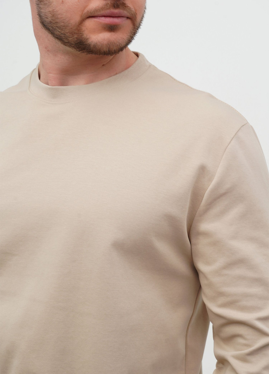 Бежевый демисезонный кэжуал лонгслив Trend Collection однотонный