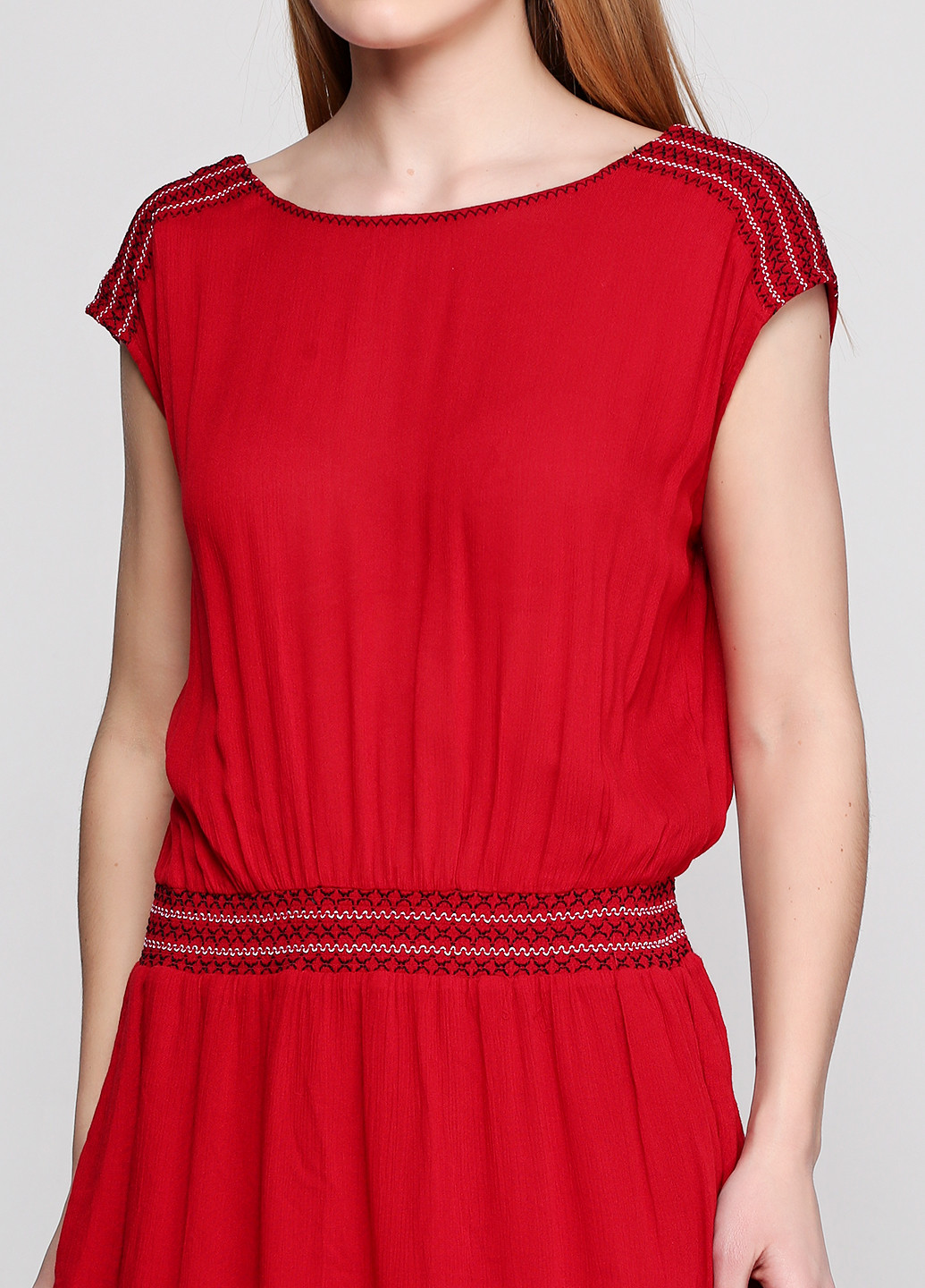 Красное кэжуал платье Mango однотонное