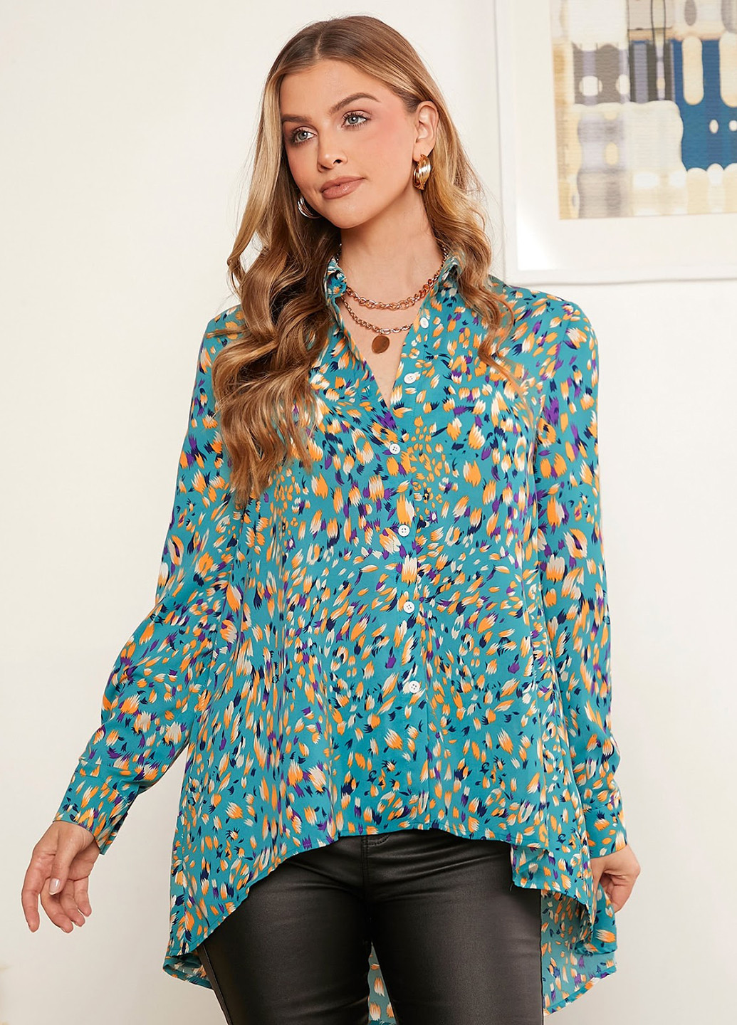 Комбинированная блуза SHEIN