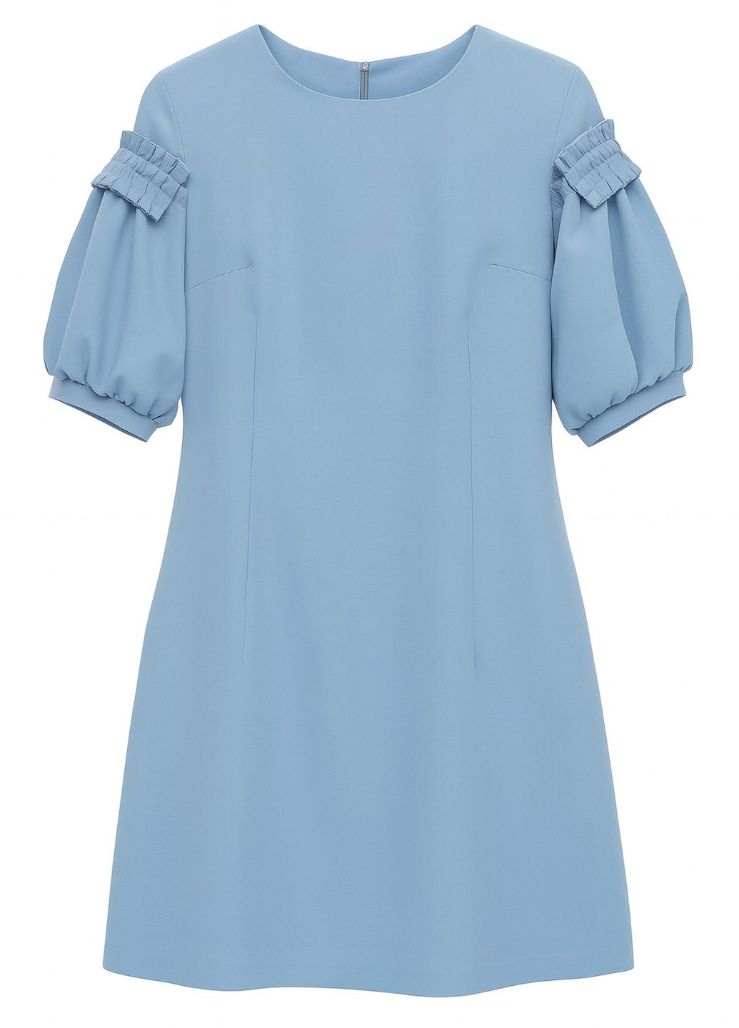 Голубое кэжуал платье клеш Sassofono однотонное