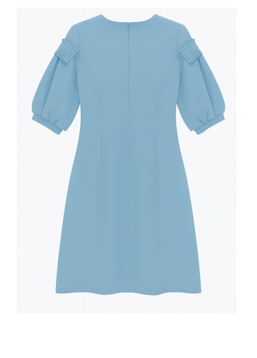 Голубое кэжуал платье клеш Sassofono однотонное