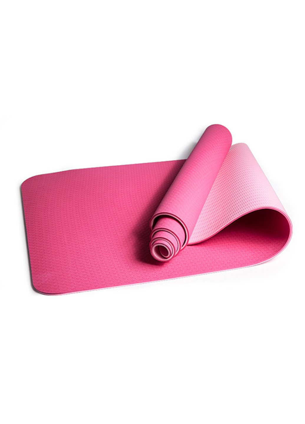 Коврик для йоги и фитнеса (йога мат) TPE+TC 183х61см толщина 6мм двухслойный розовый - светло-розовый EasyFit (237596268)