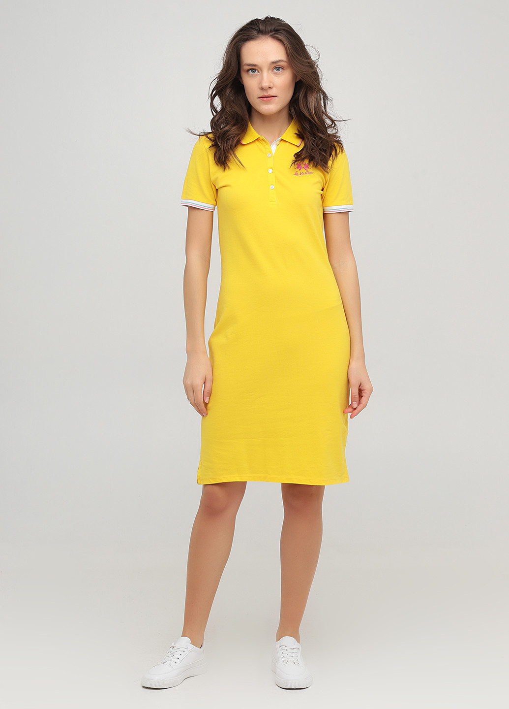 Желтое кэжуал платье поло La Martina однотонное