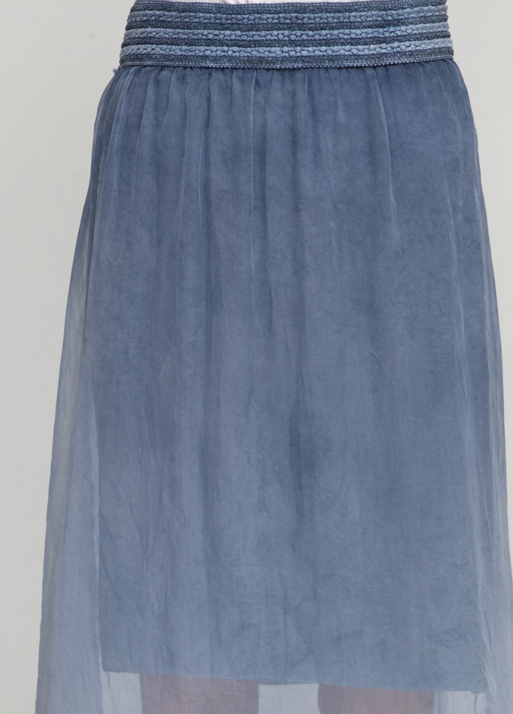 Серо-голубая кэжуал однотонная юбка Linea
