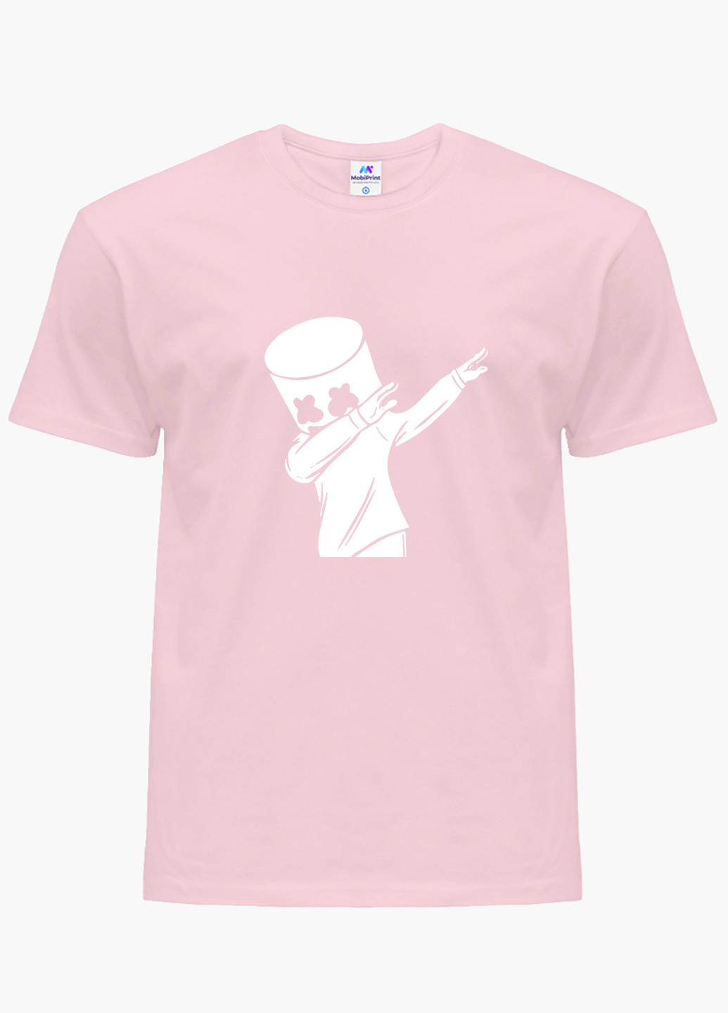 Розовая демисезонная футболка детская маршмелло фортнайт (marshmello fortnite)(9224-1330) MobiPrint