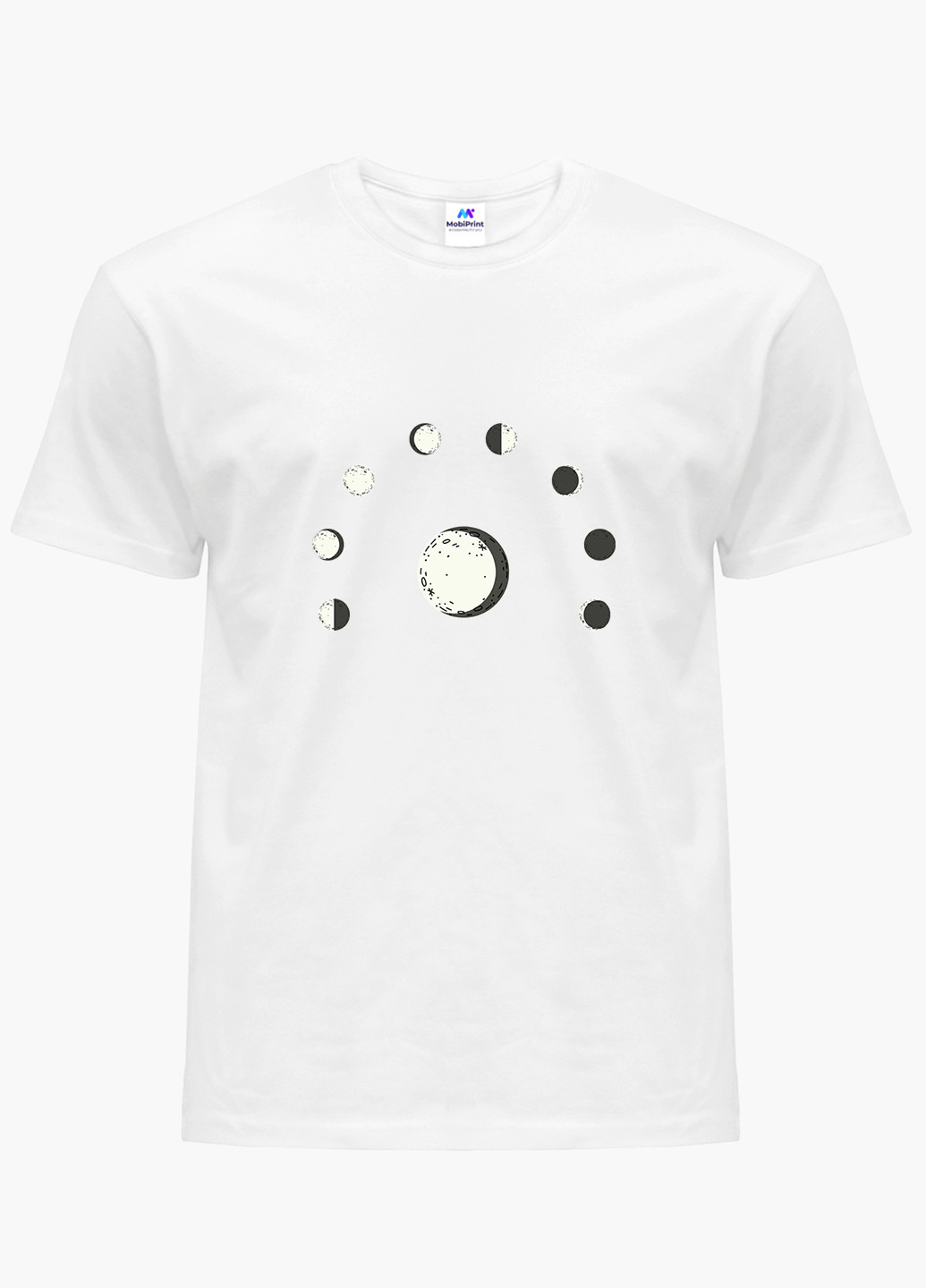 Біла демісезон футболка жіноча фази місяця (moon phases) білий (8976-1798) xxl MobiPrint