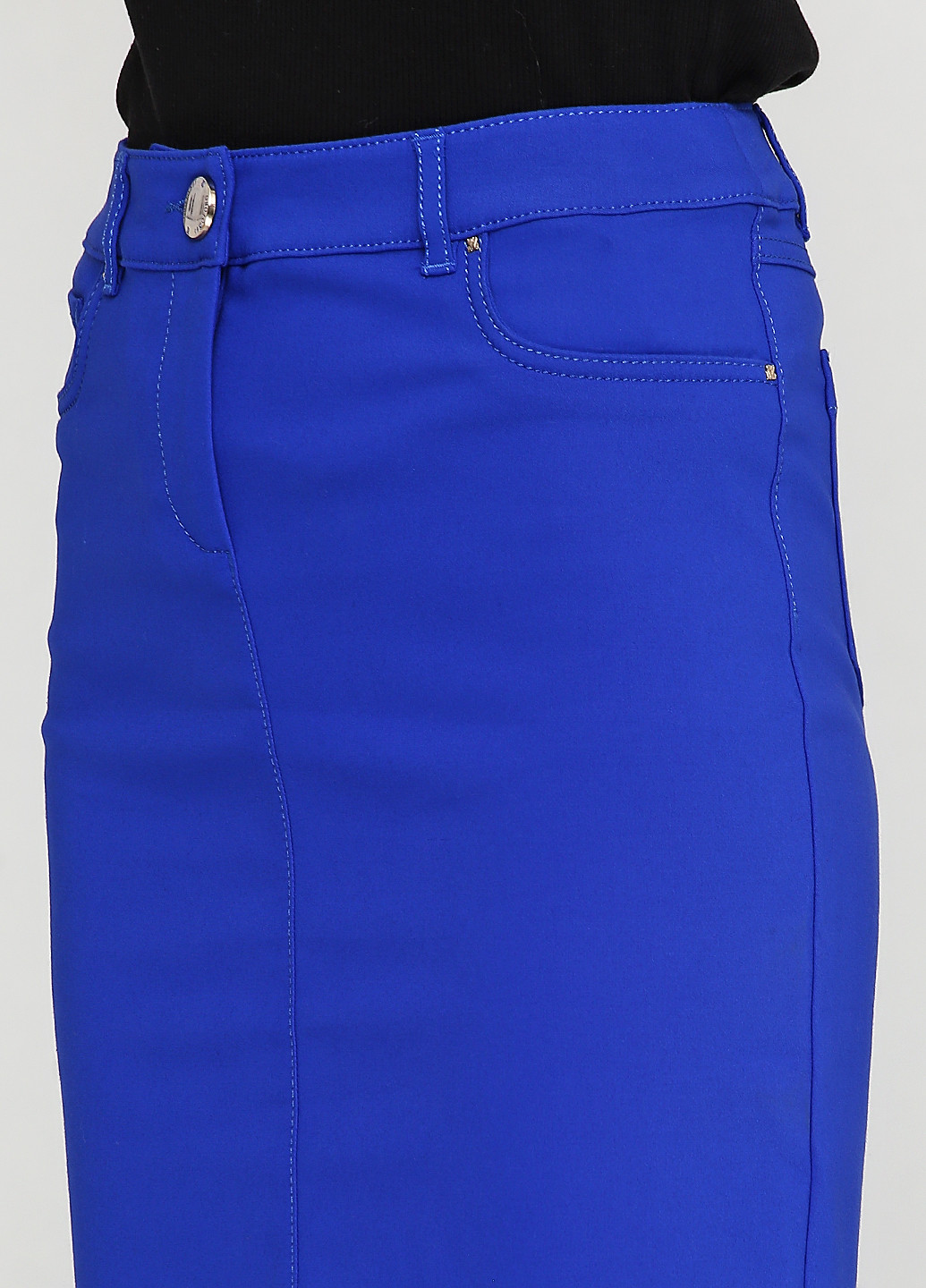 Синяя кэжуал однотонная юбка Sassofono карандаш