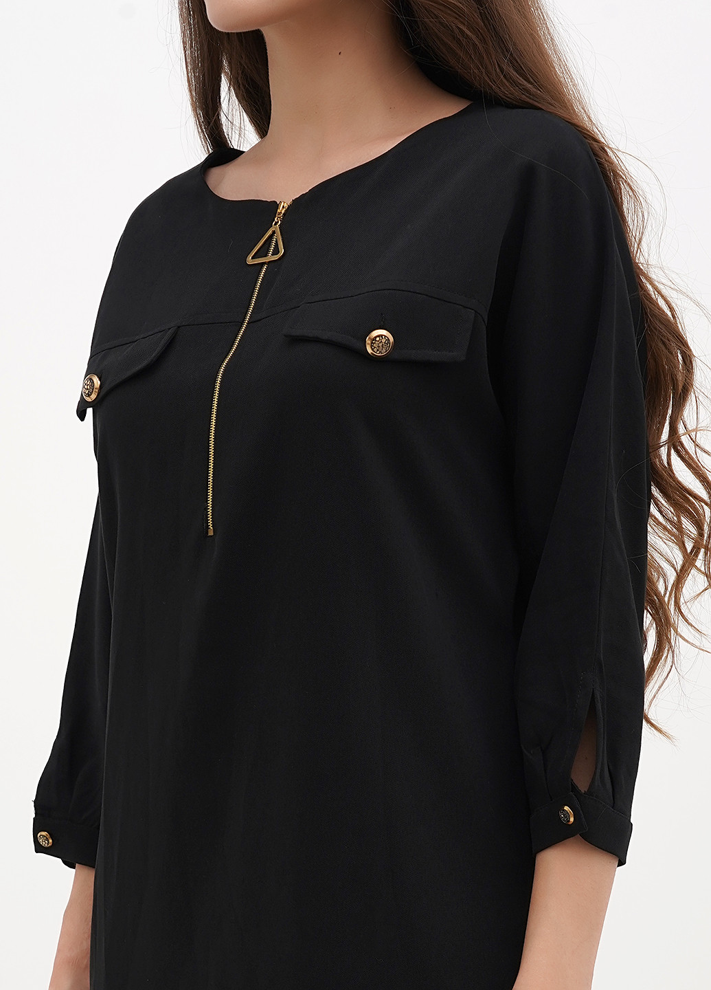 Чорна кежуал сукня Sassofono однотонна