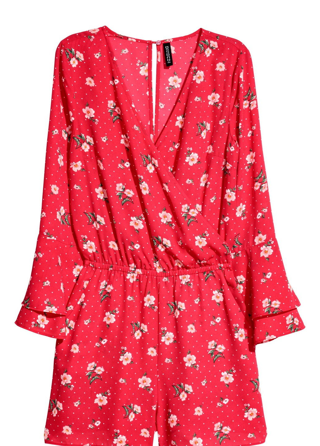 Комбінезон H&M квітковий червоний кежуал поліестер