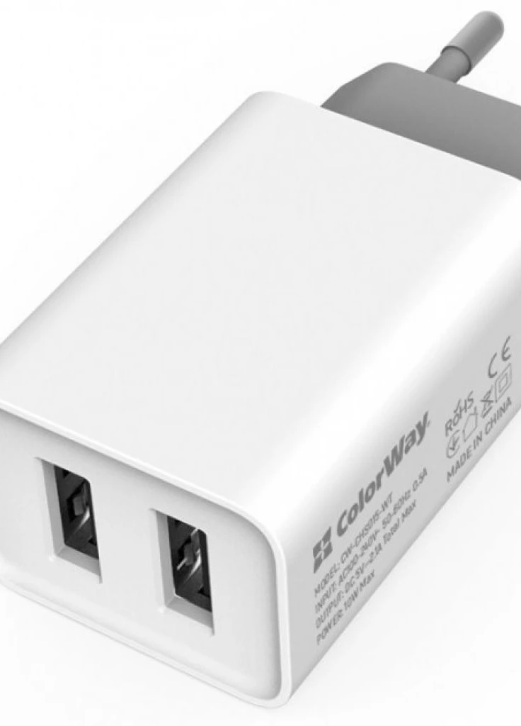 Зарядное устройство 2USB AUTO ID 2.1A (10W) (CW-CHS015-WT) Colorway (216637667)