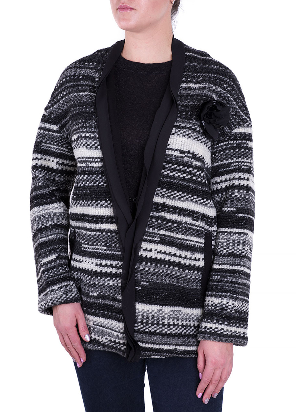 Черно-белый демисезонный кардиган Miss Miss
