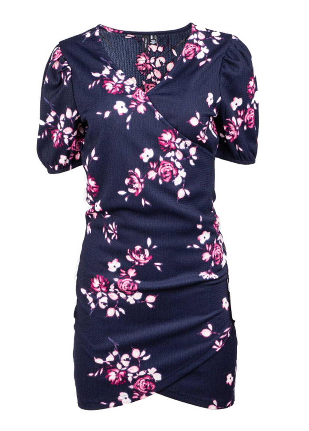 Темно-синее кэжуал платье футляр Vero Moda с цветочным принтом