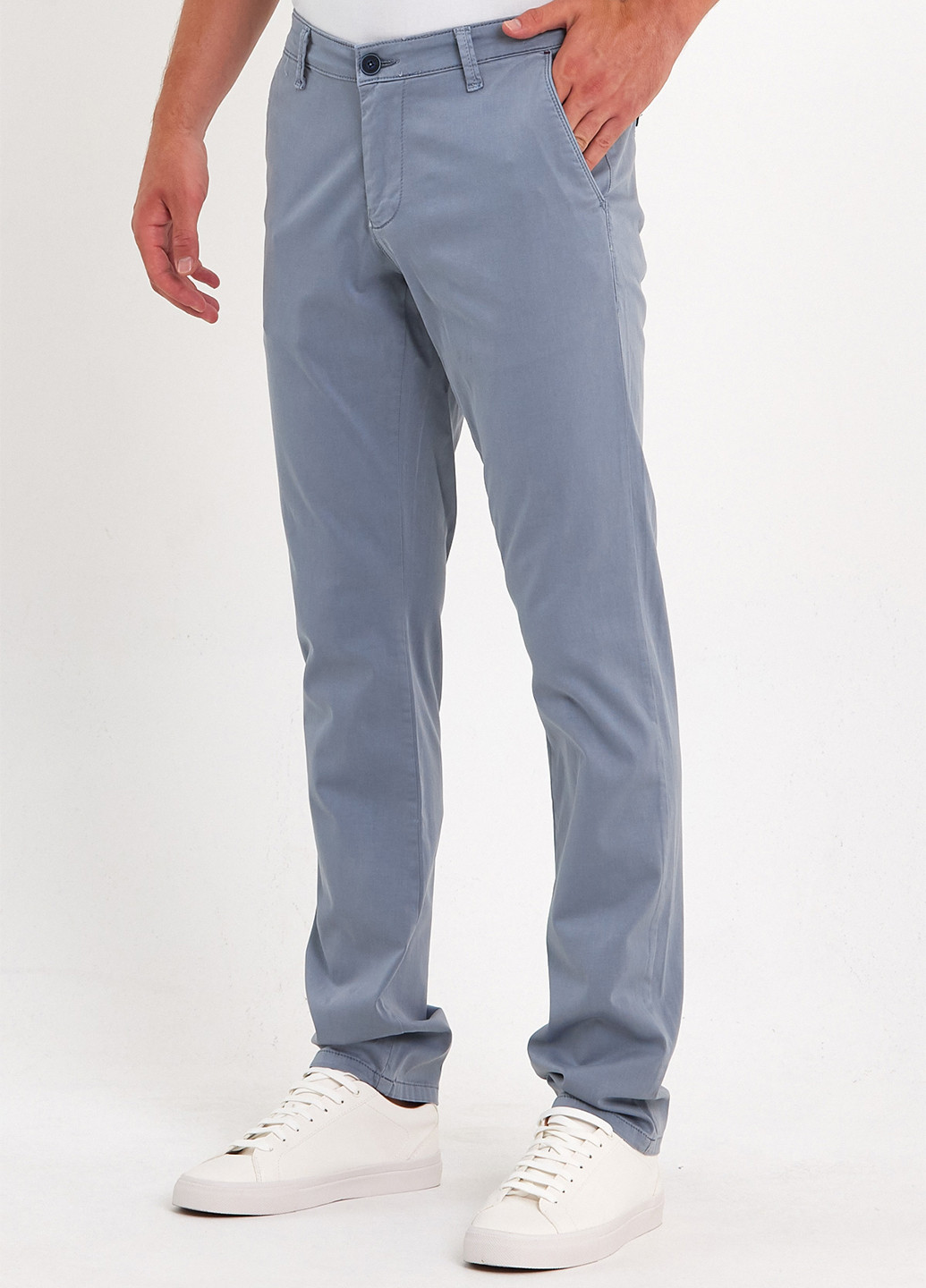 Серо-голубые кэжуал демисезонные прямые брюки Trend Collection