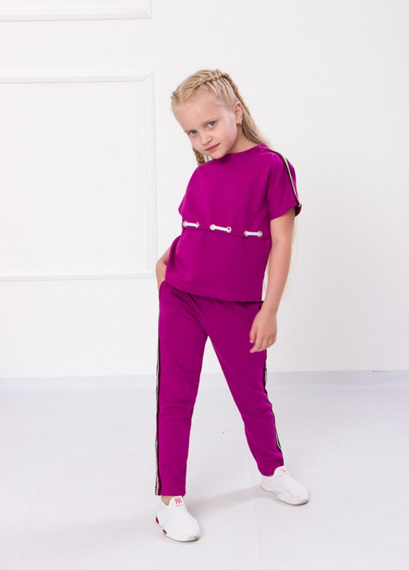 Фиолетовый летний костюм для девочки Носи своє 6096