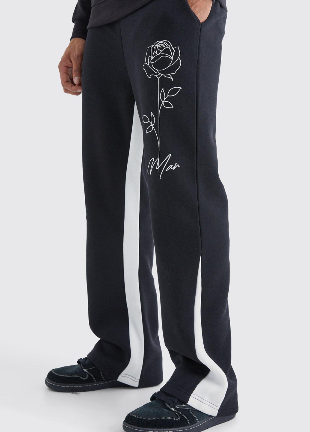 Черные кэжуал, спортивные демисезонные прямые брюки Boohoo