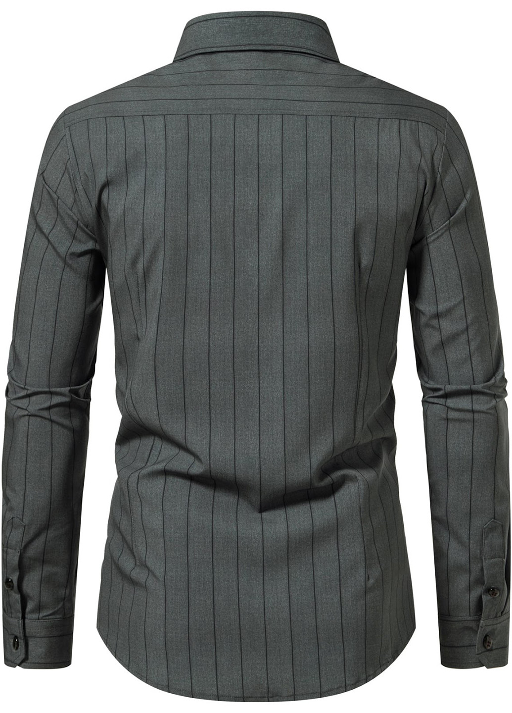 Серая кэжуал, классическая рубашка в полоску SHEIN