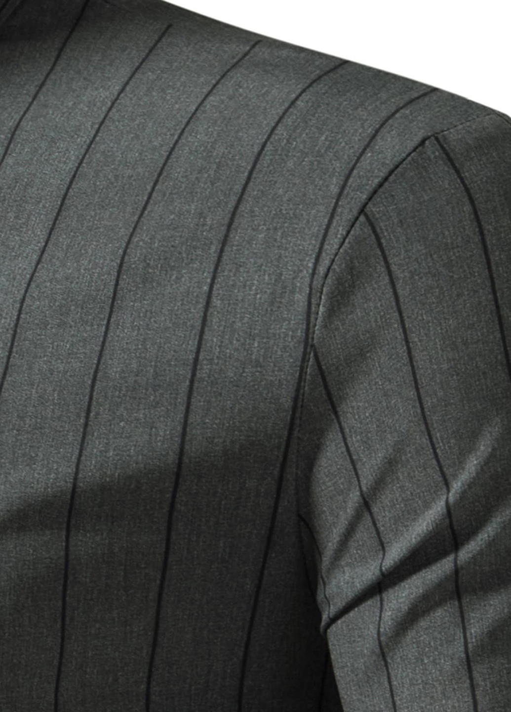 Серая кэжуал, классическая рубашка в полоску SHEIN