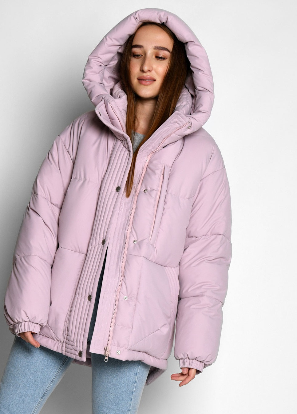 Розовая зимняя зимняя куртка оверсайз X-Woyz