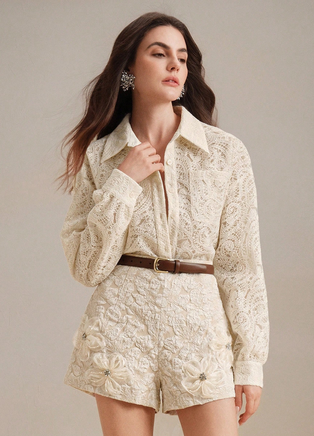 Кремовая блуза SHEIN