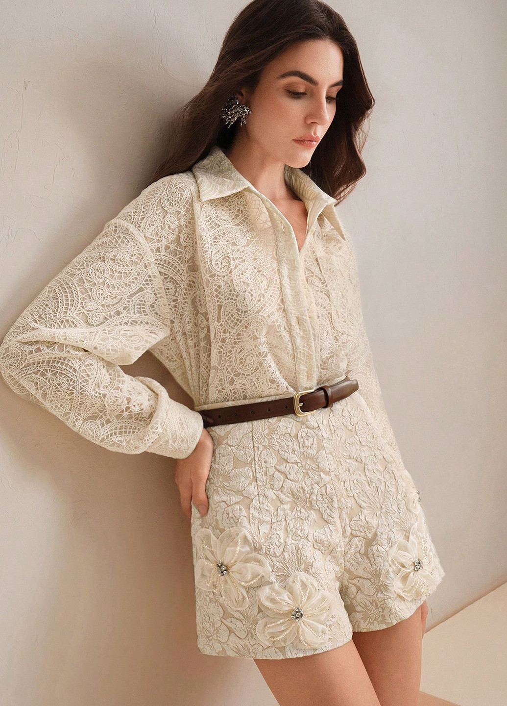 Кремовая блуза SHEIN