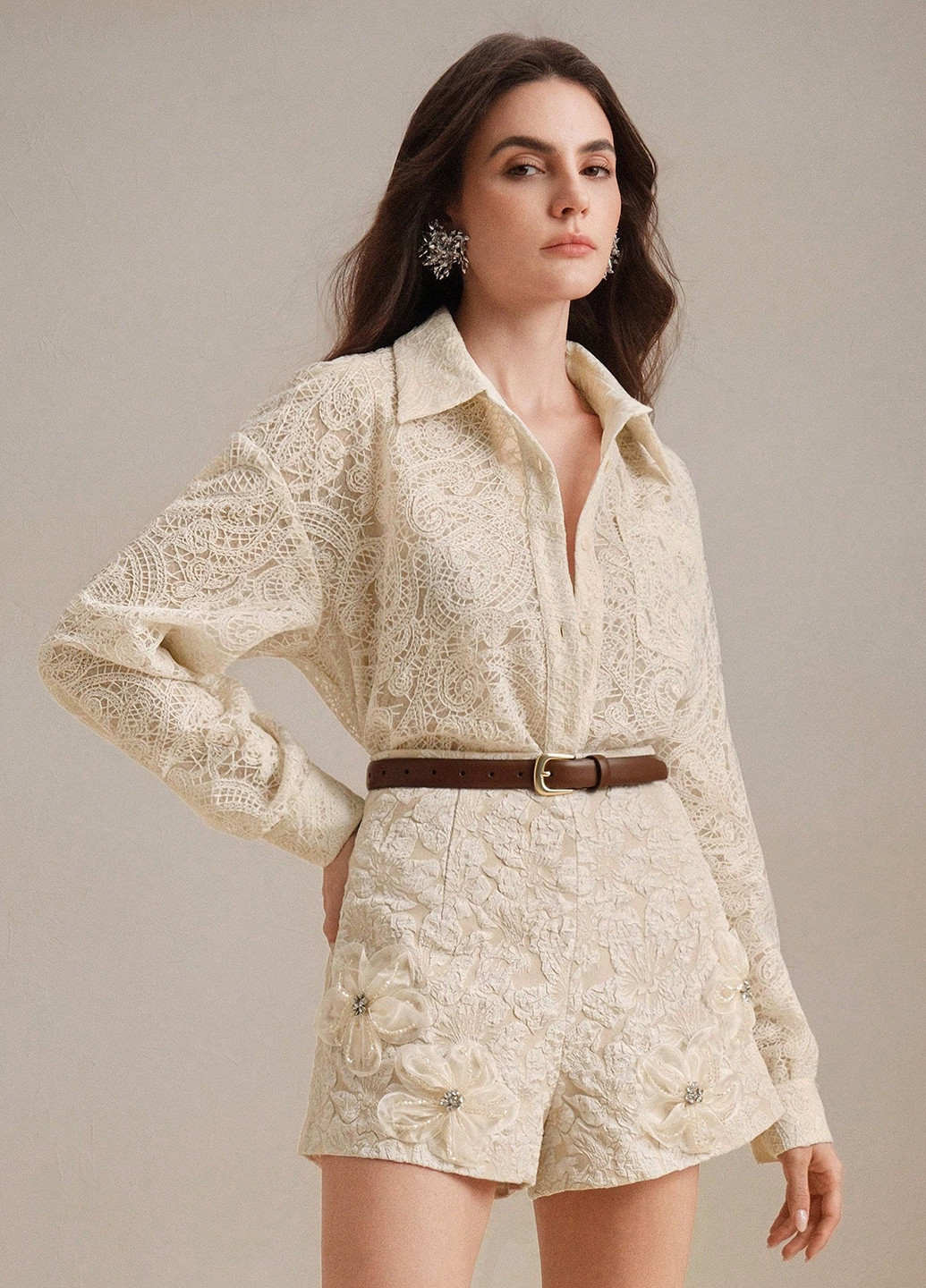 Кремовая блуза SHEIN