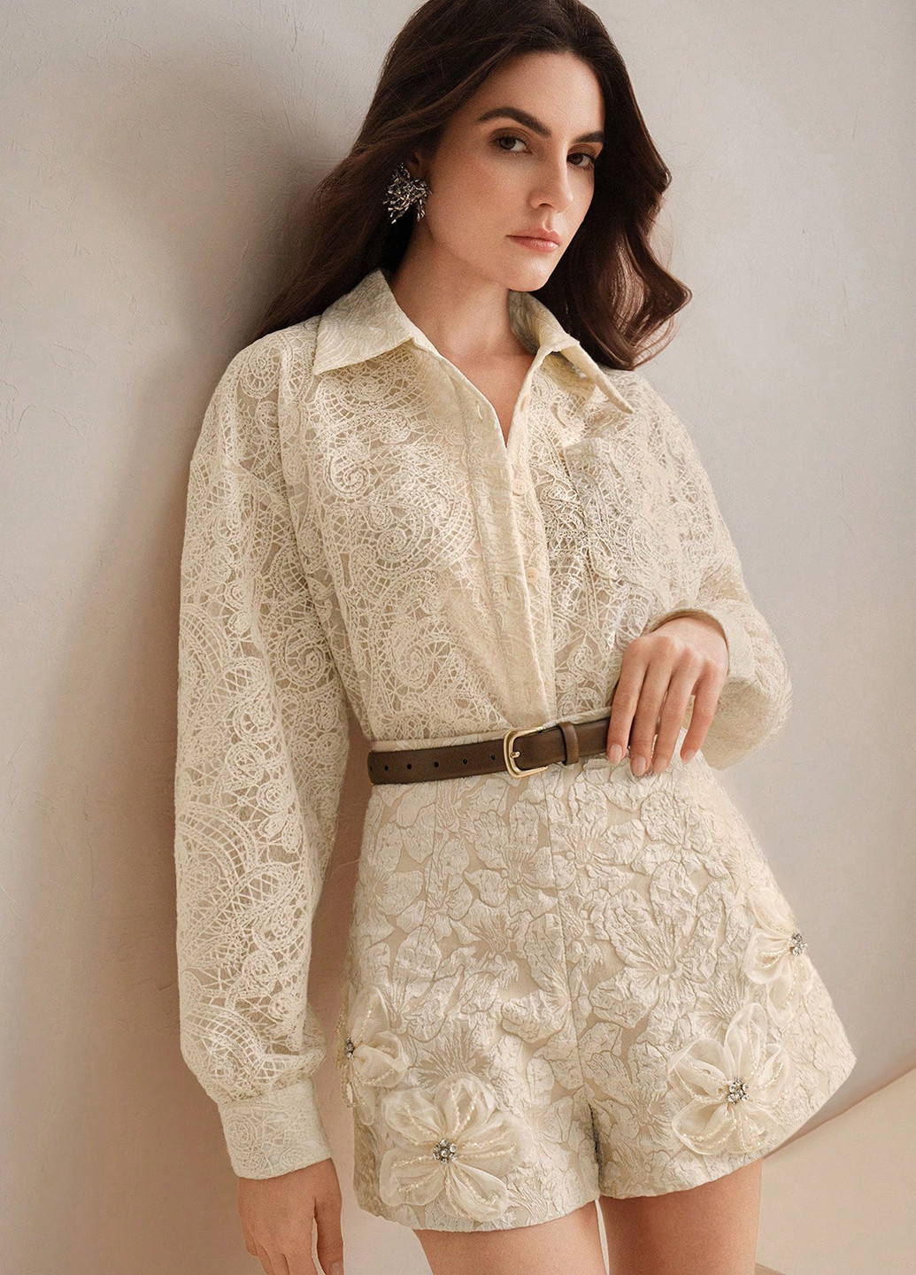 Кремовая блуза SHEIN