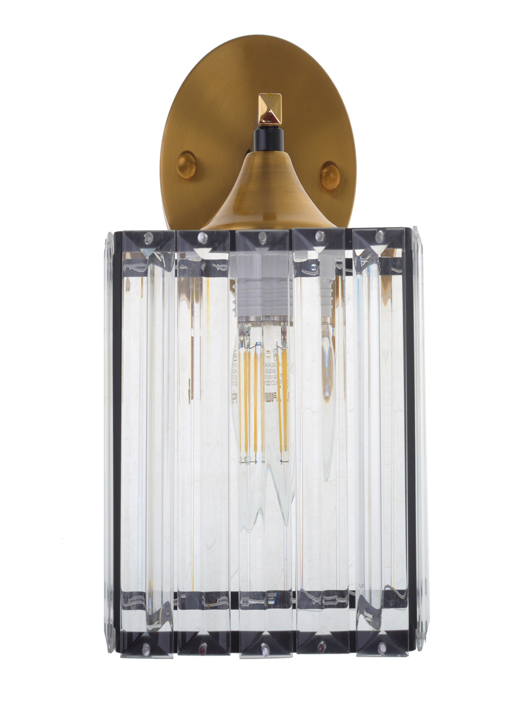 Бра со шнуровым выключателем черное LK-717W/1 E27 BK+GDB Brille (220133399)