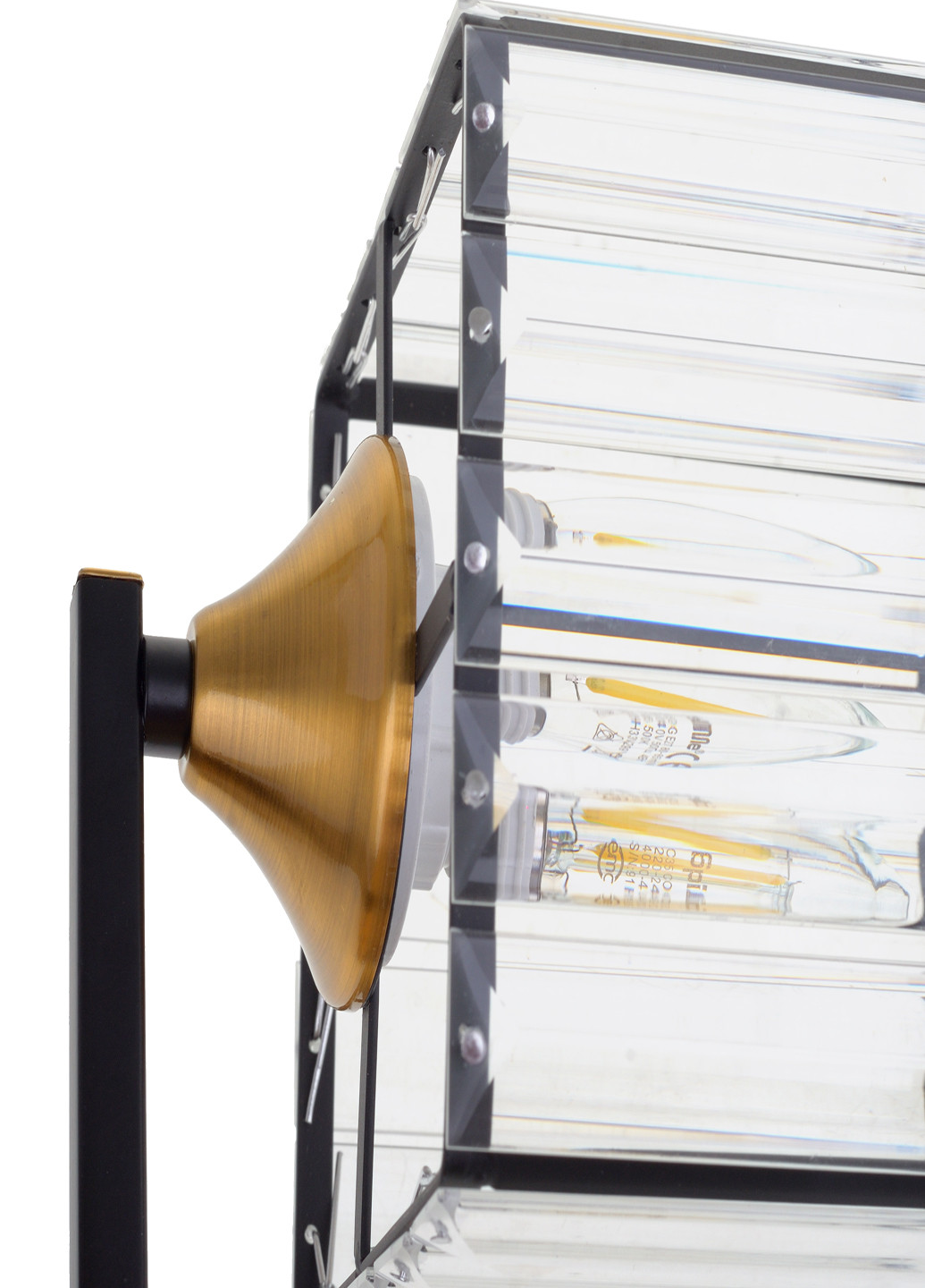 Бра со шнуровым выключателем черное LK-717W/1 E27 BK+GDB Brille (220133399)