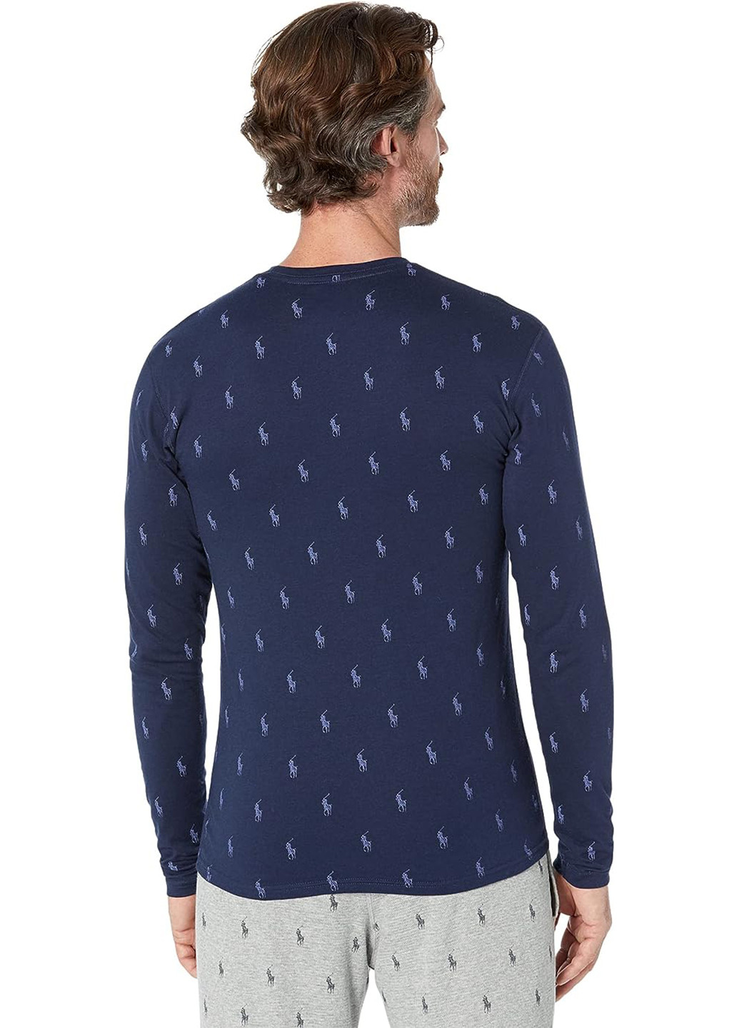 Синий демисезонный кэжуал лонгслив Ralph Lauren с логотипом
