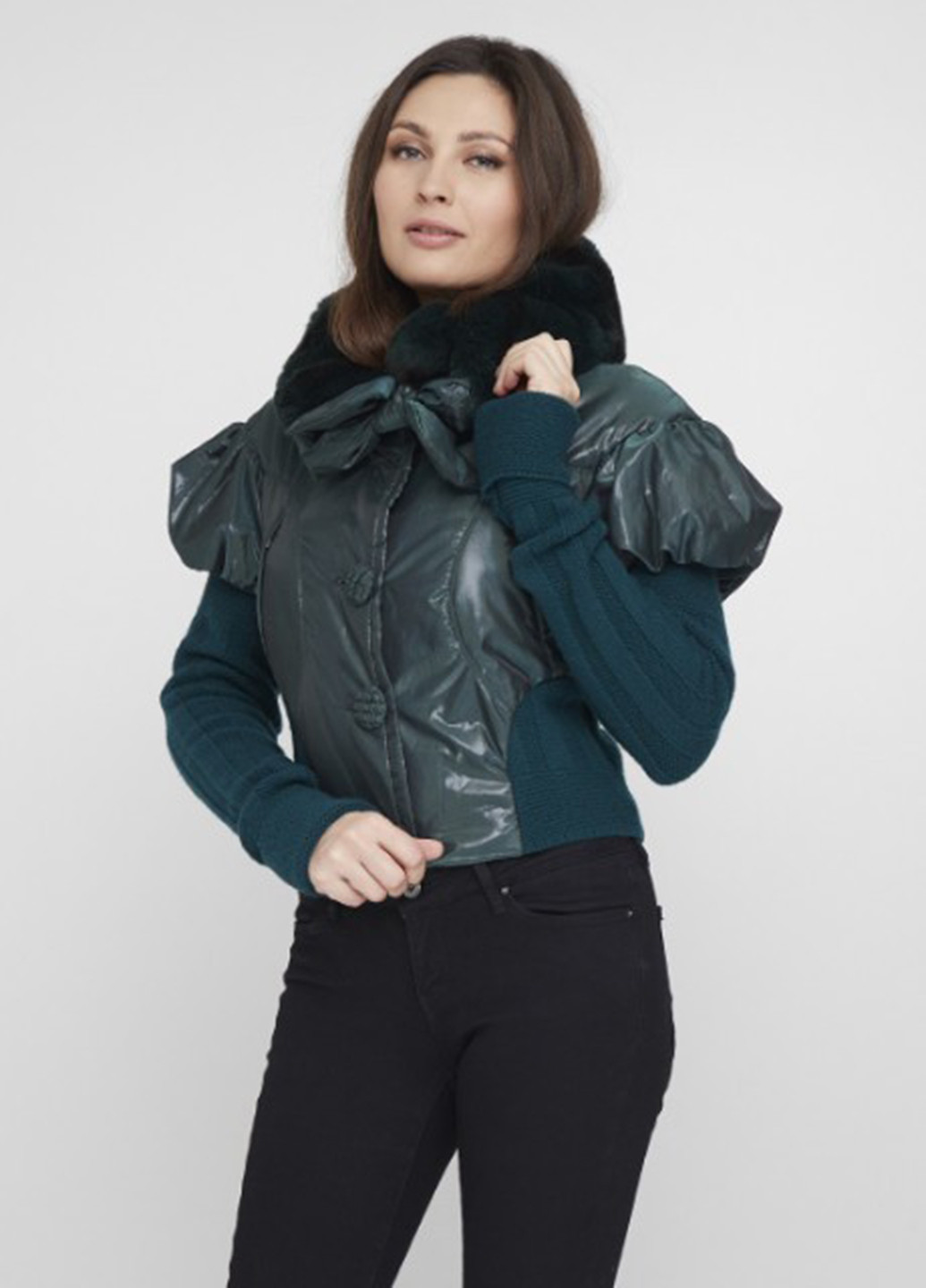 Темно-зеленая демисезонная куртка Anna Biagini