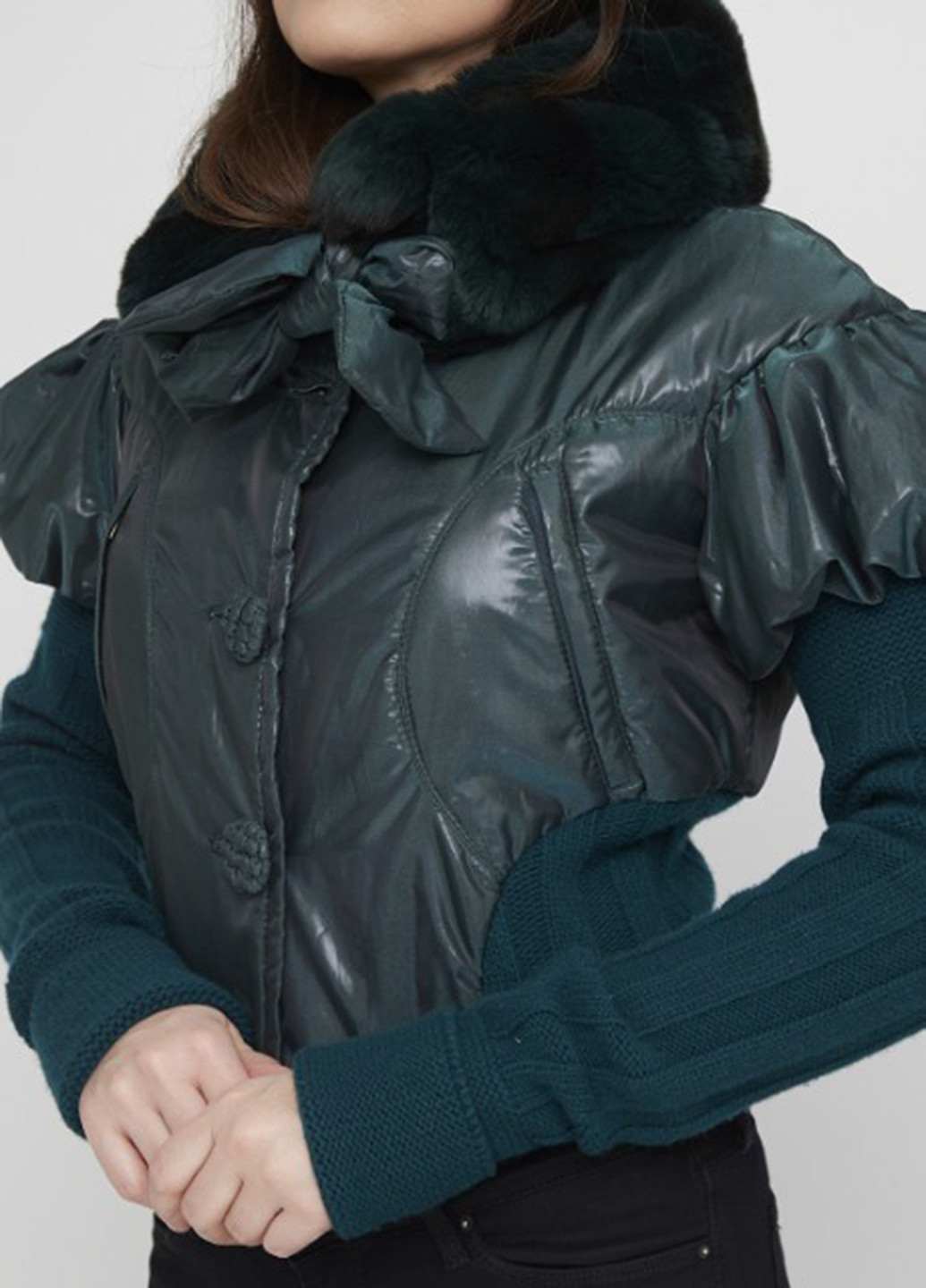 Темно-зеленая демисезонная куртка Anna Biagini