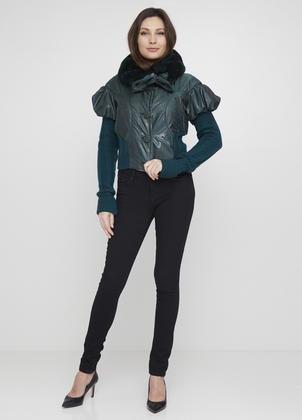 Темно-зеленая демисезонная куртка Anna Biagini