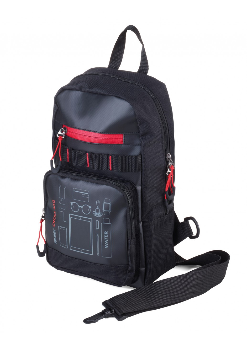 Рюкзак через плече "" чорний Troika CROSS BAG (206360700)