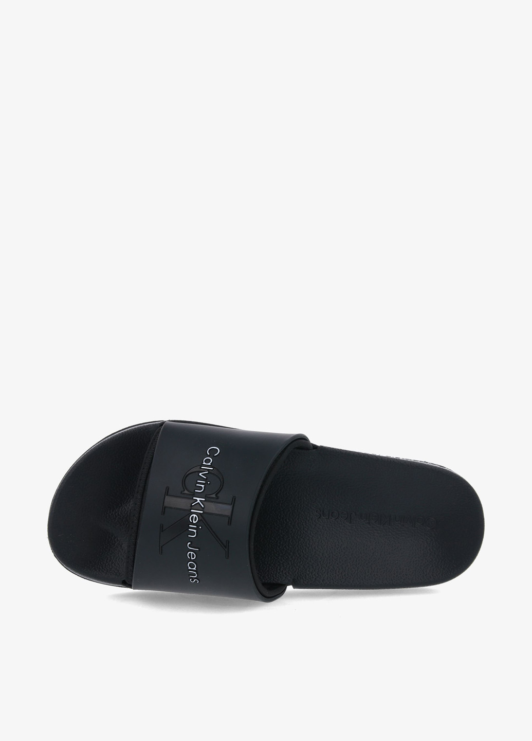 Черные шлепанцы Calvin Klein с тиснением