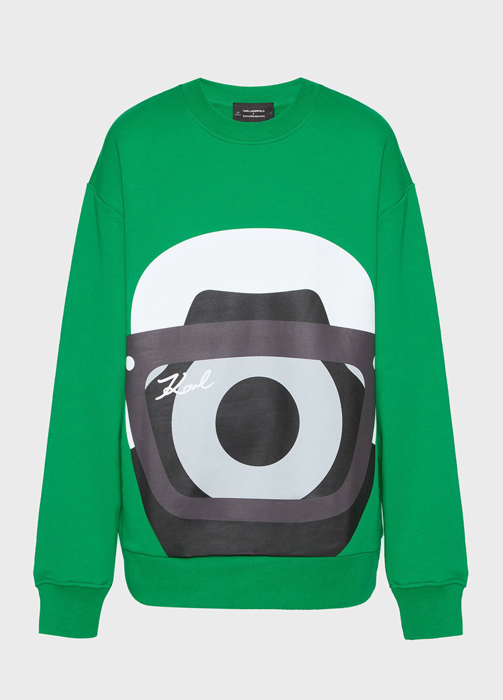 Зеленый свитшот Karl Lagerfeld рисунок без декора (366424883)