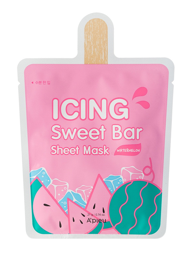 Тканинна маска з екстрактом кавуна Icing Sweet Bar Sheet Mask Watermelon, 21 г Apieu 8809530047712 (235297735)