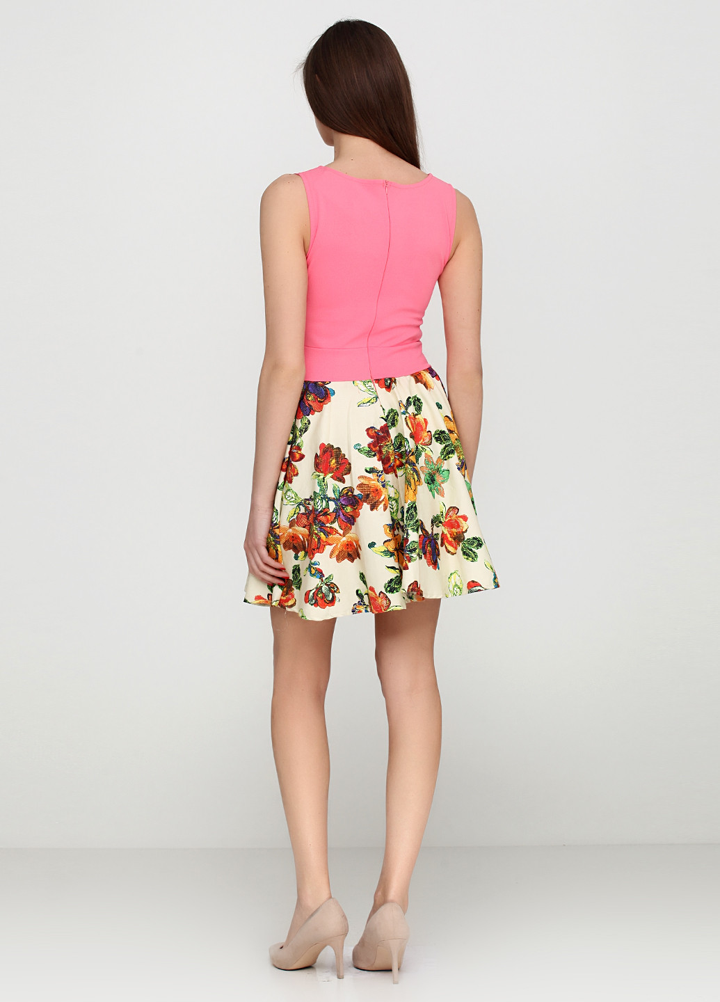 Розовое кэжуал платье N&C с цветочным принтом