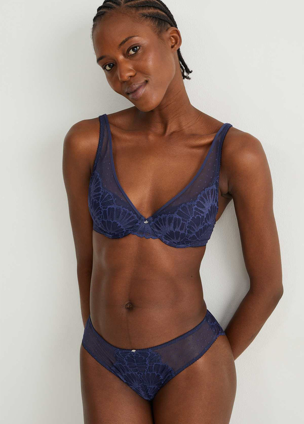 Тёмно-фиолетовый бралетт бюстгальтер C&A с косточками полиамид