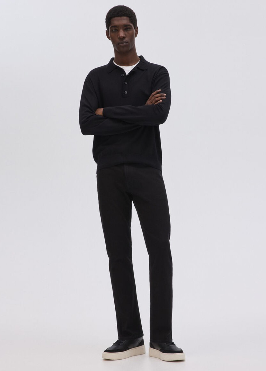 Черные демисезонные слим джинсы H&M