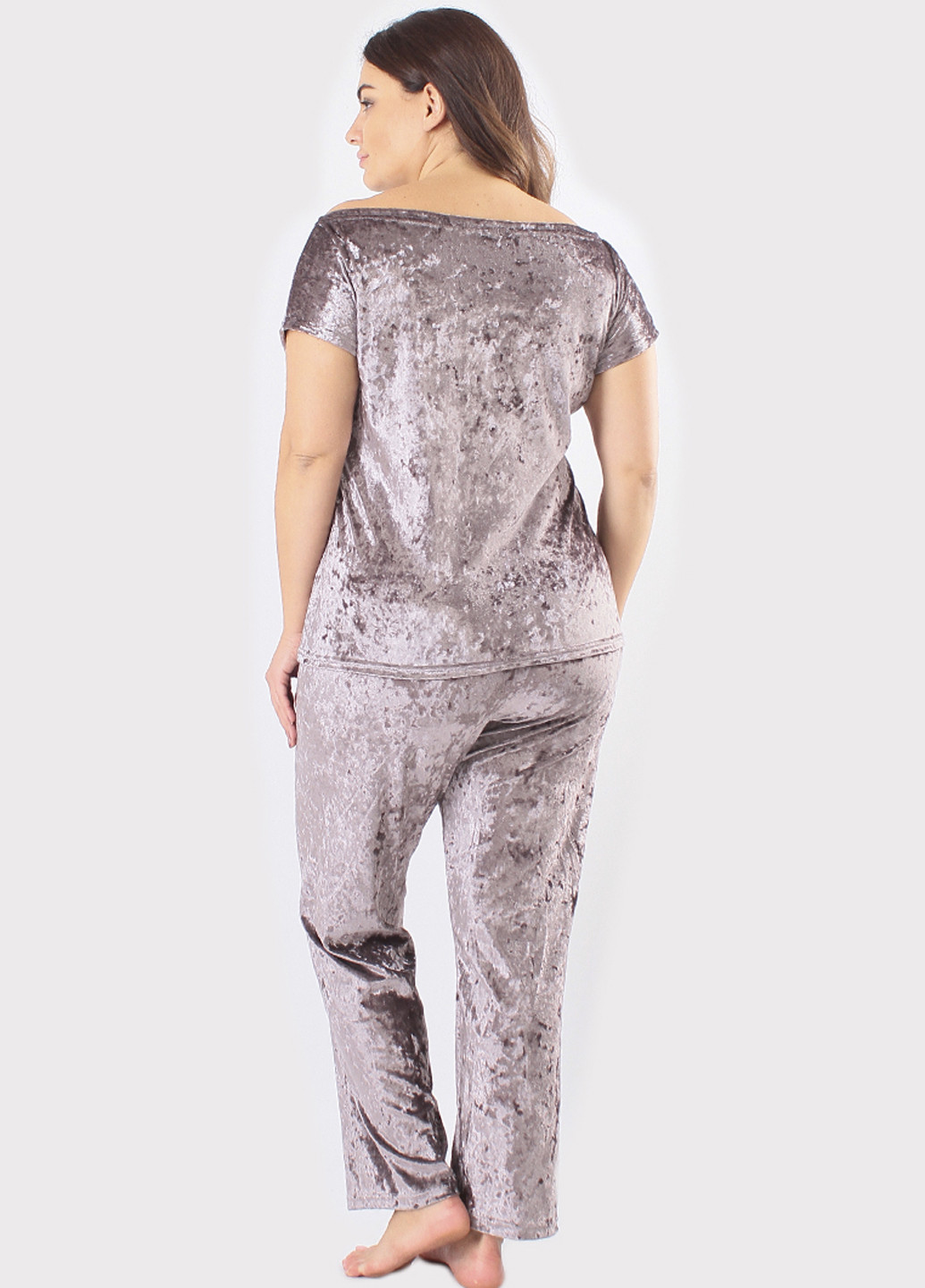 Сіро-бежева всесезон піжама (футболка, штани) футболка + штани Ghazel