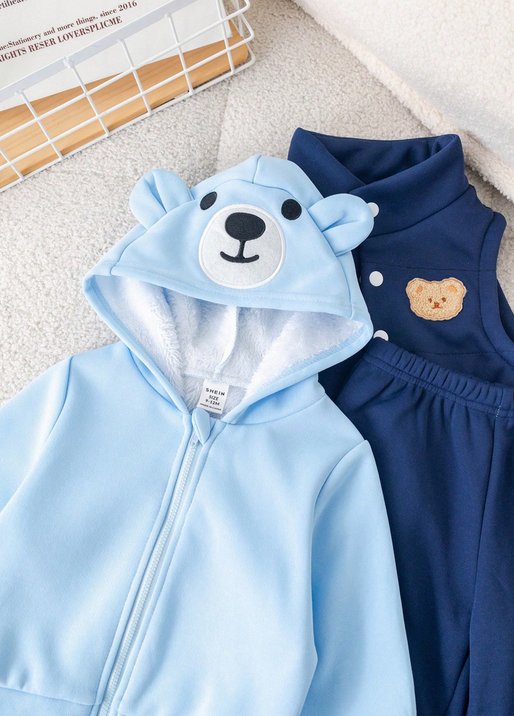 Комбинированный демисезонный комплект (худи, жилет, брюки) SHEIN