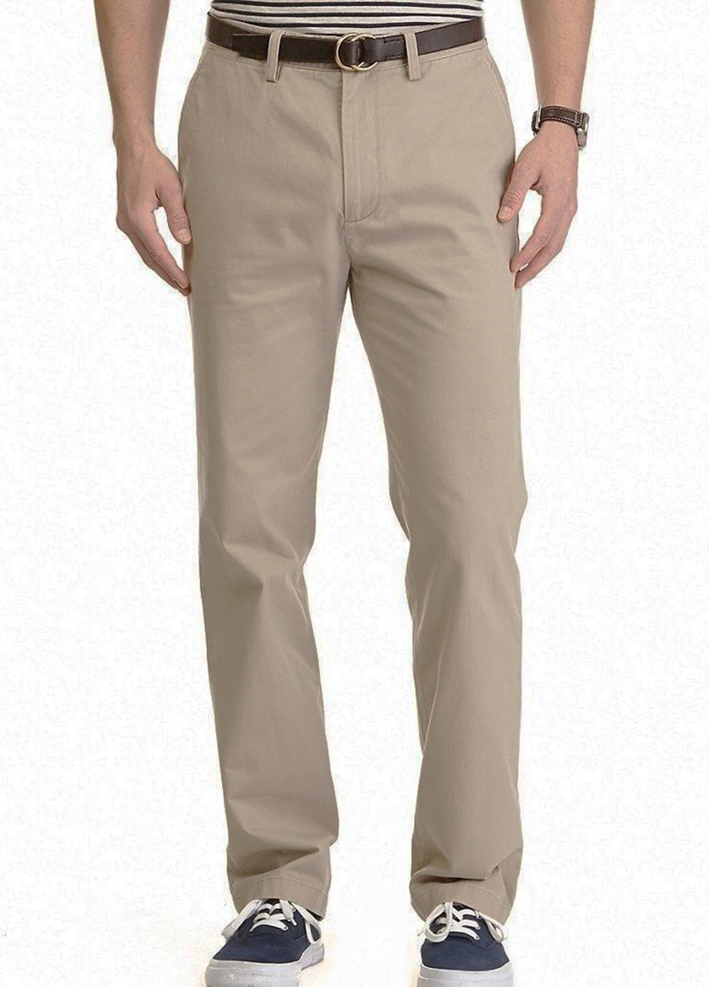 Бежевые кэжуал демисезонные прямые брюки Calvin Klein