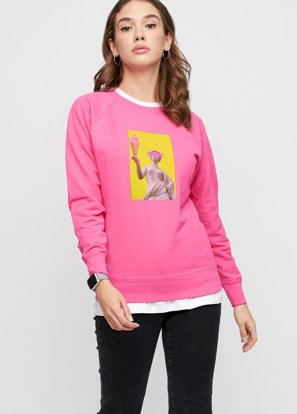 Розовый свитшот женский /no flis/ YAPPI рисунок (251375004)