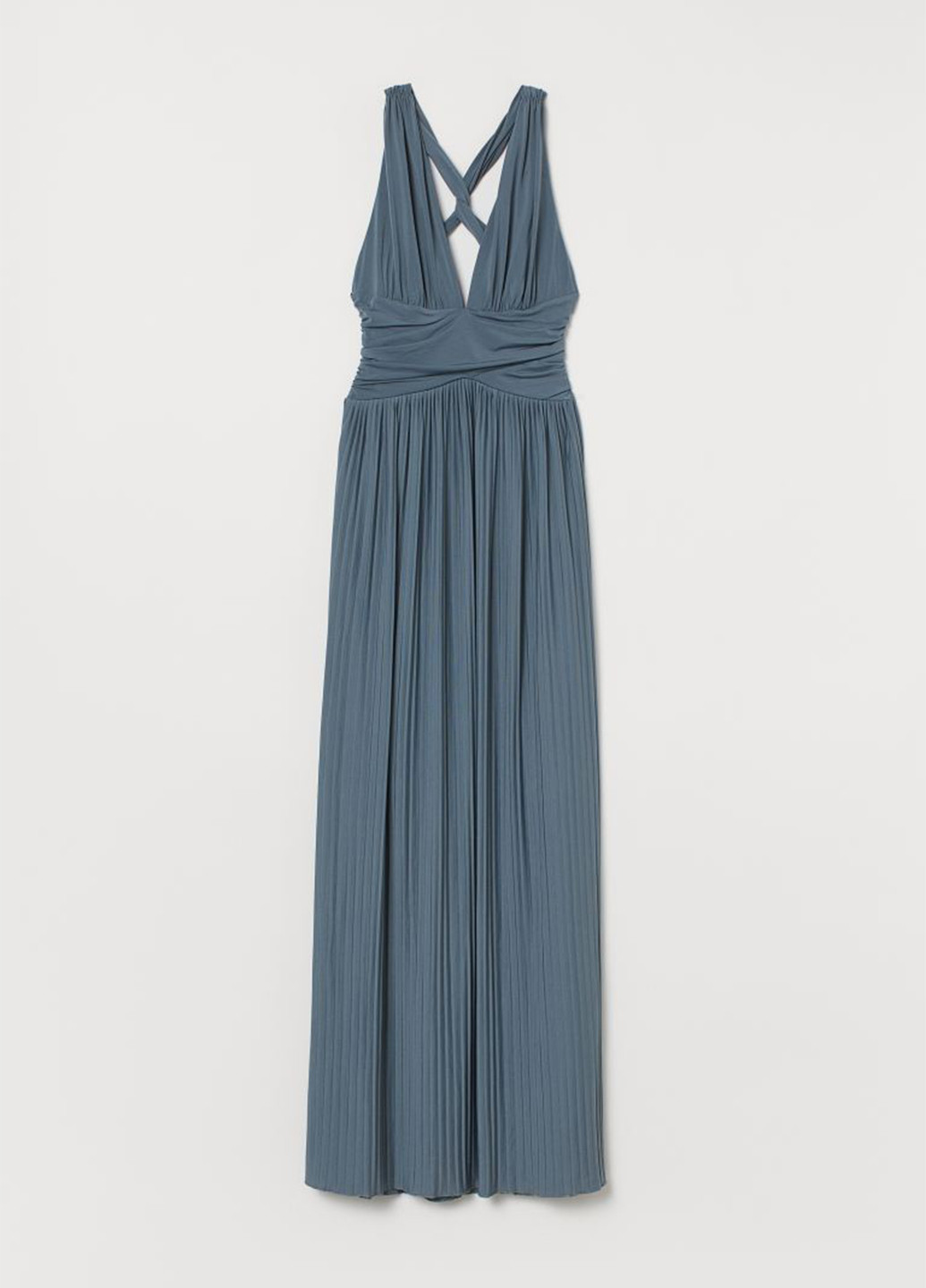 Морської хвилі вечірня сукня H&M однотонна